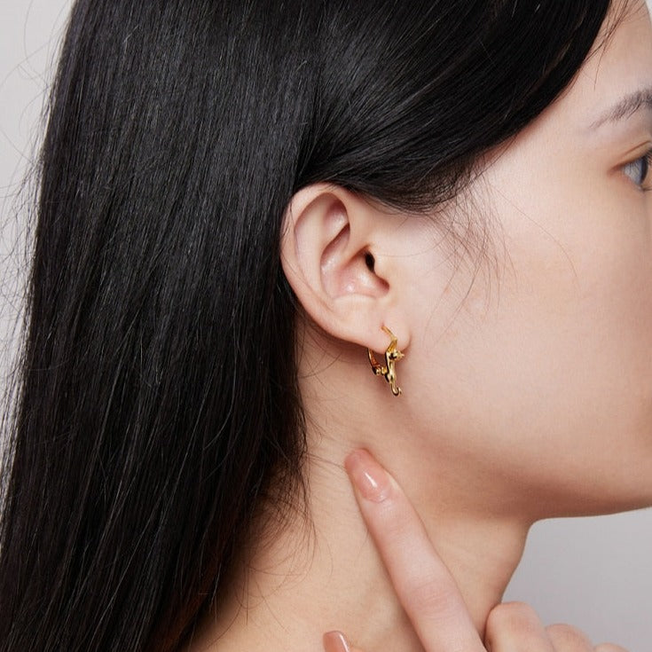 Cat Hoop Earrings