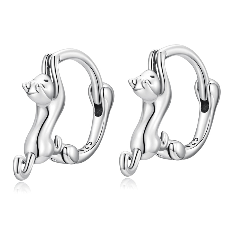 Cat Hoop Earrings