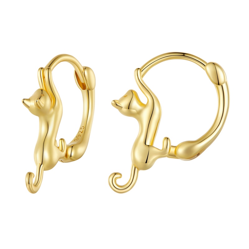 Cat Hoop Earrings