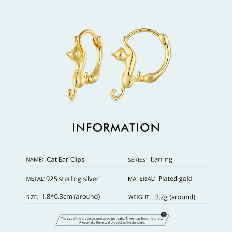 Cat Hoop Earrings