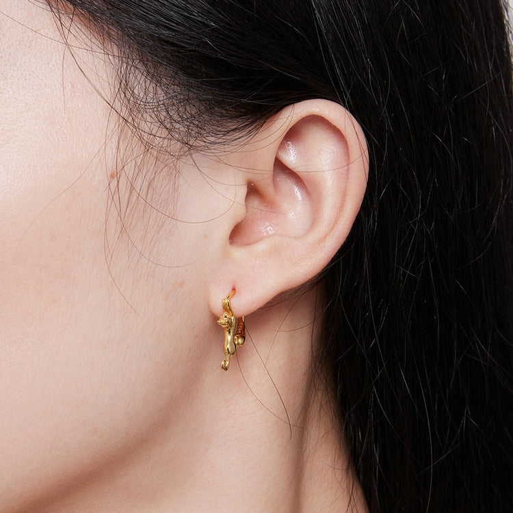 Cat Hoop Earrings