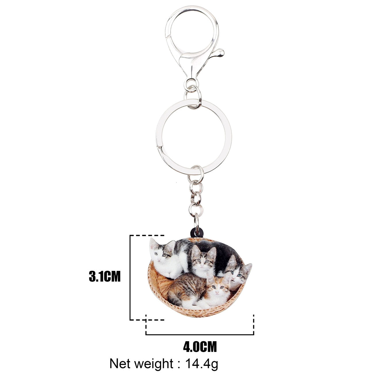 Cat in Basket Keychain