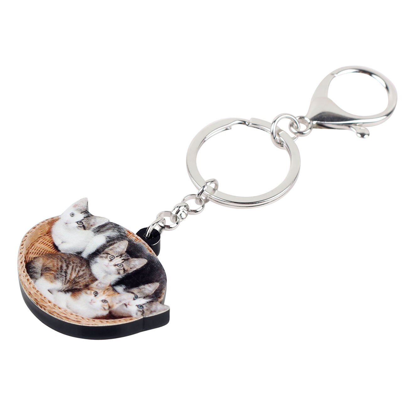 Cat in Basket Keychain