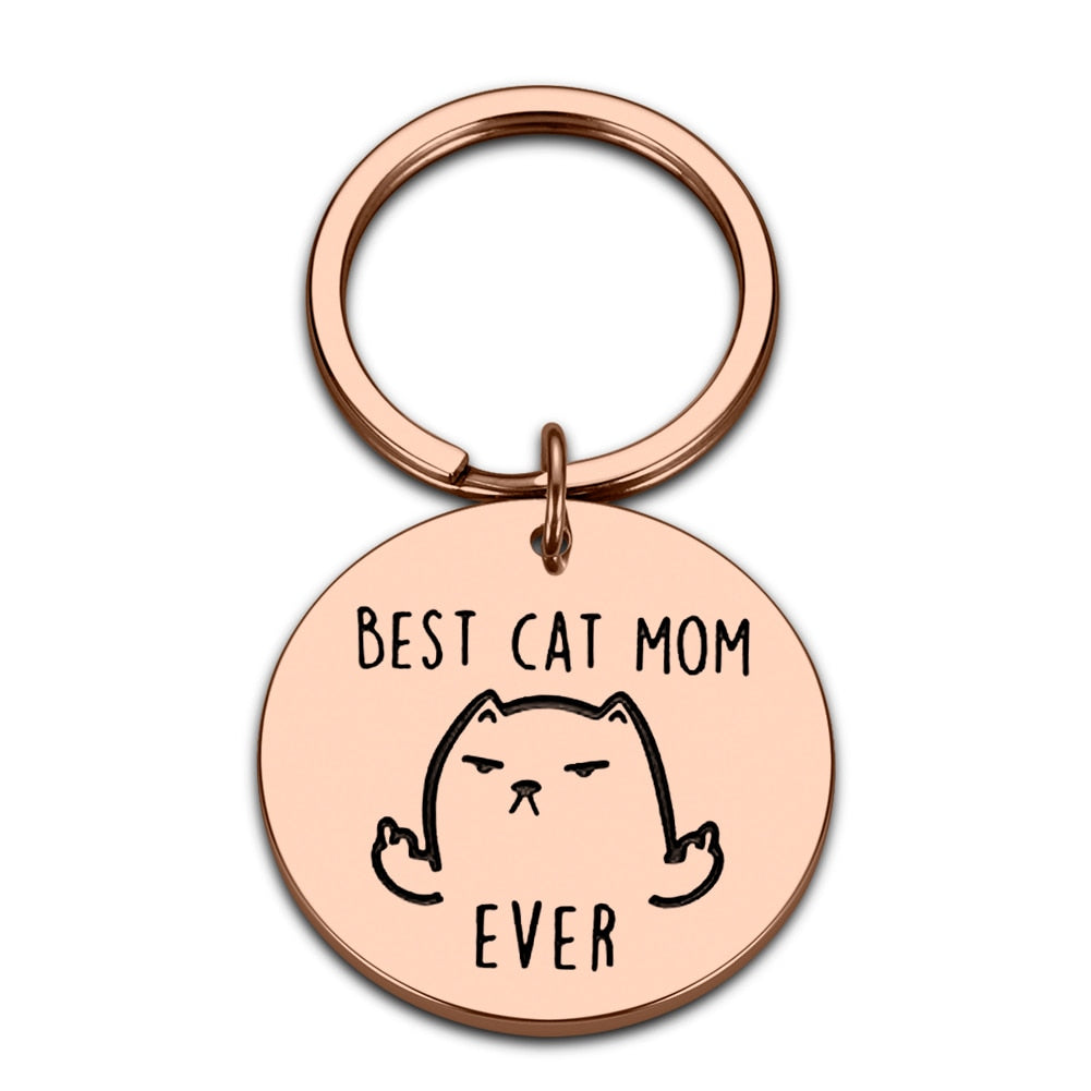 Cat Mom Keychain
