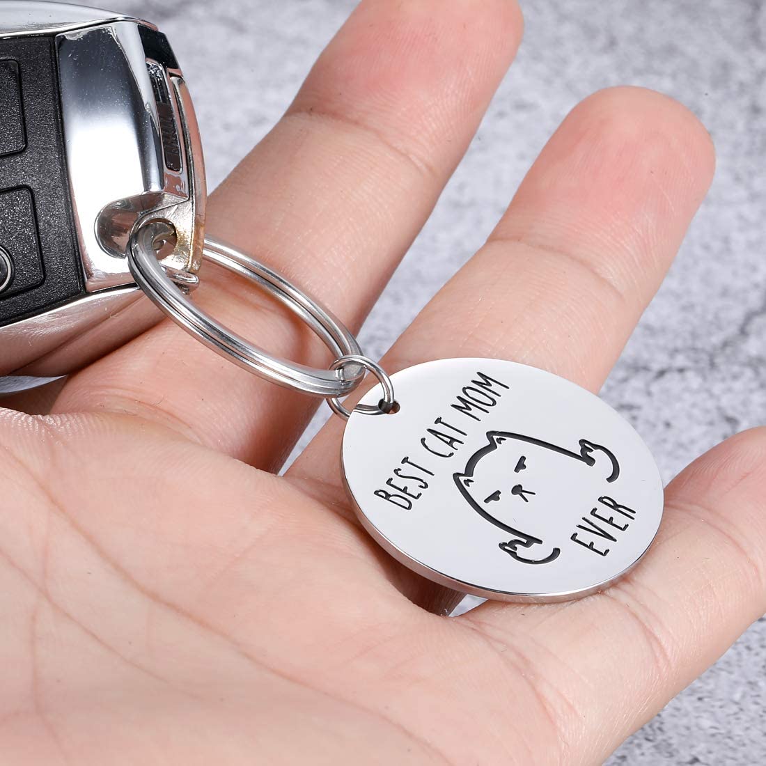 Cat Mom Keychain
