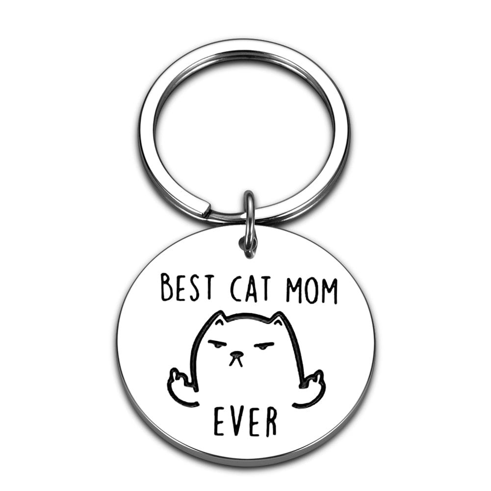 Cat Mom Keychain