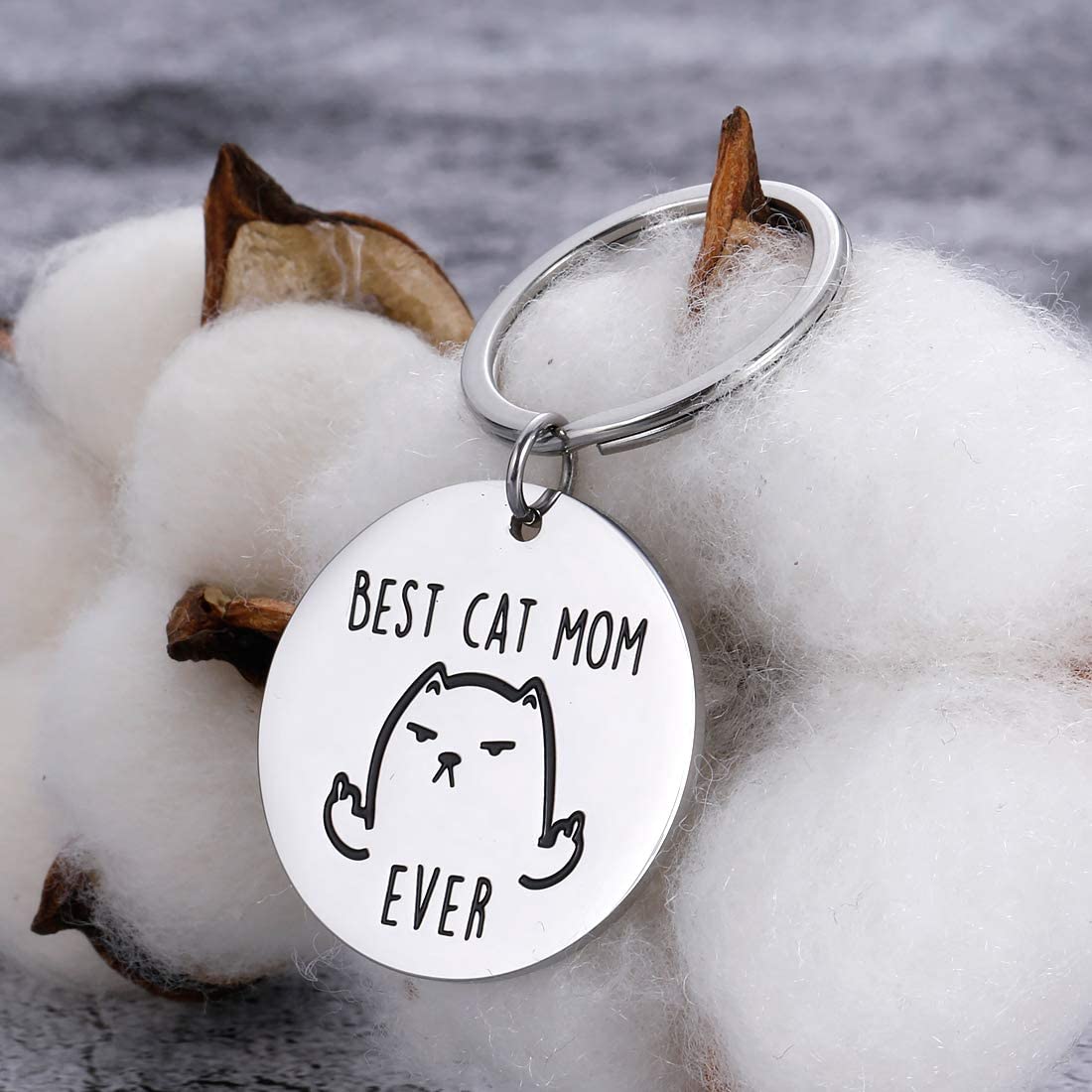 Cat Mom Keychain