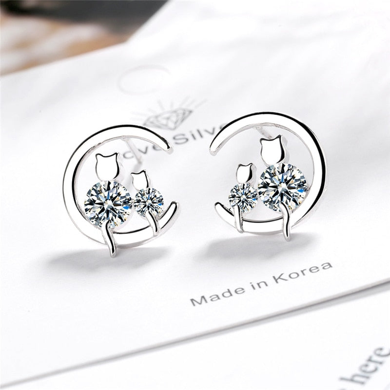 Cat Moon Earrings