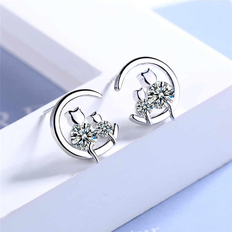 Cat Moon Earrings