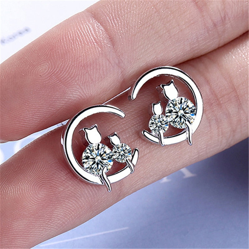 Cat Moon Earrings