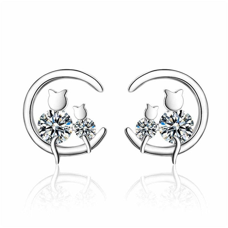 Cat Moon Earrings