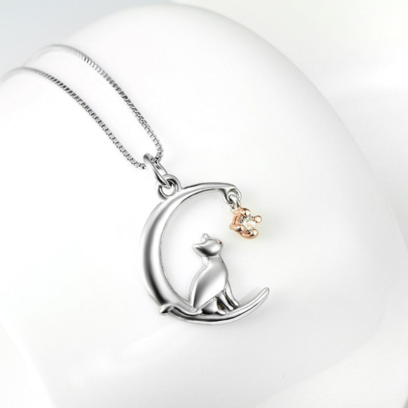 Cat Moon Star Necklace