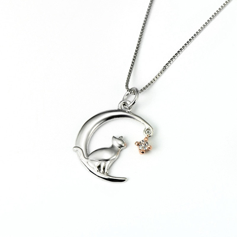 Cat Moon Star Necklace
