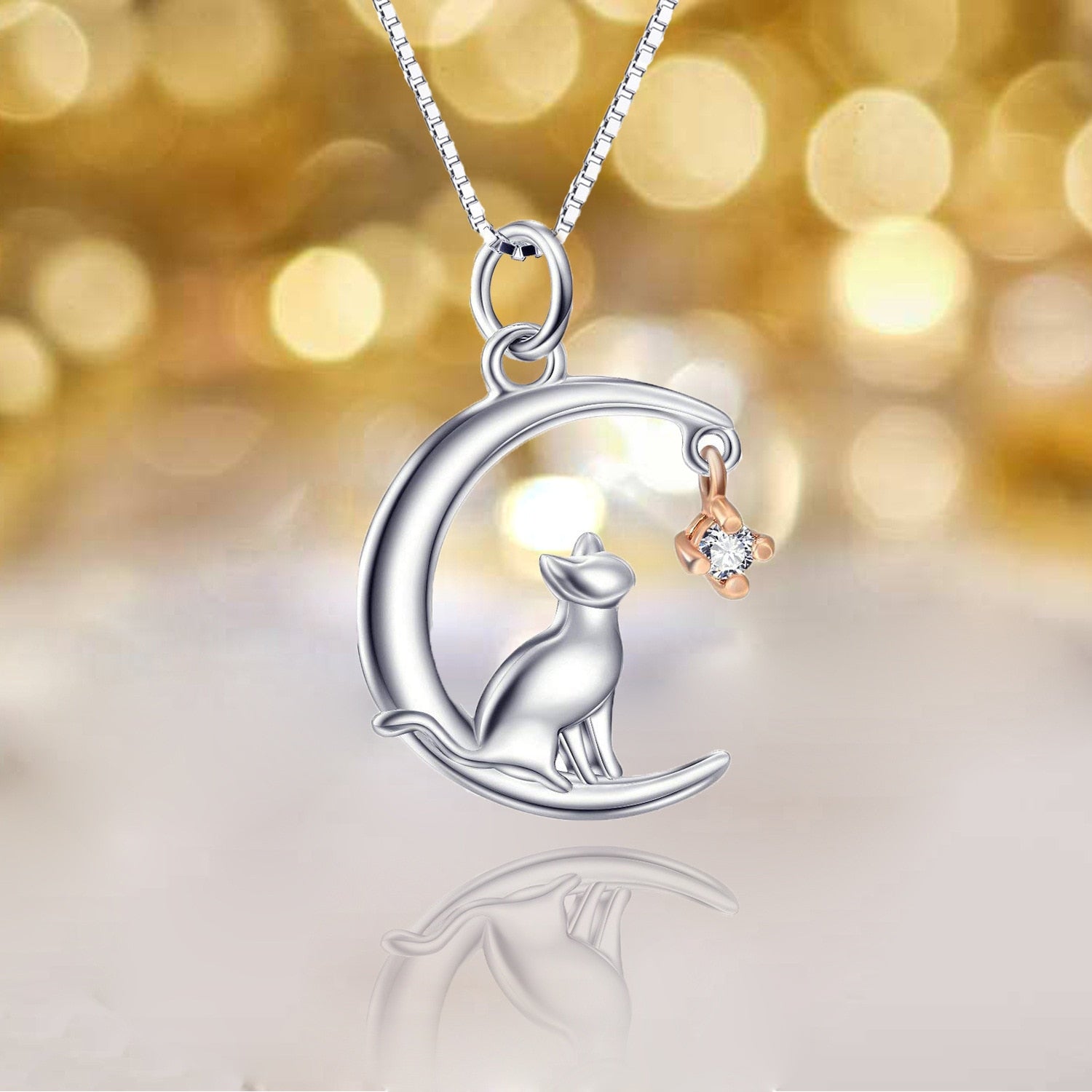 Cat Moon Star Necklace