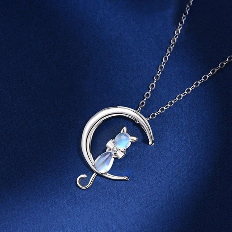 Cat on the Moon Necklace