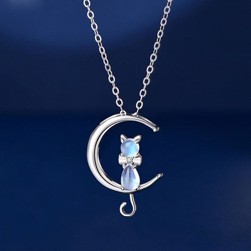 Cat on the Moon Necklace