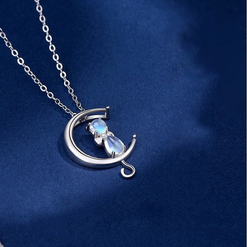 Cat on the Moon Necklace