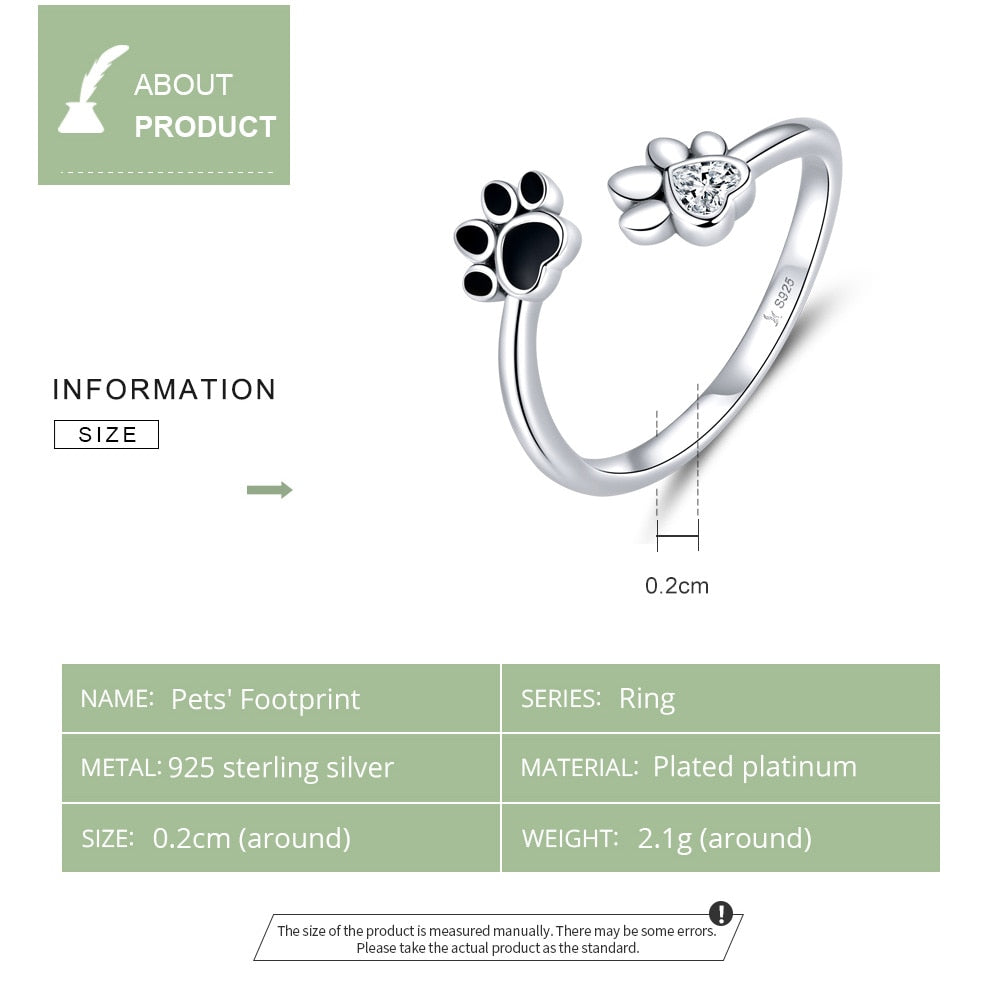 Cat Paw Silver Ring