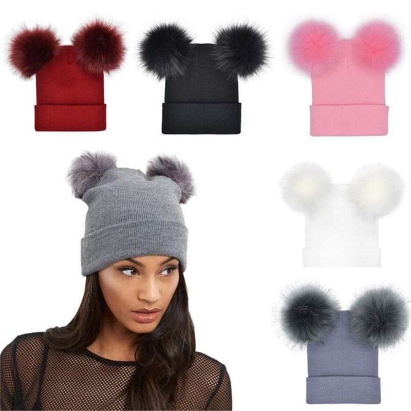 Cat pom pom Beanie