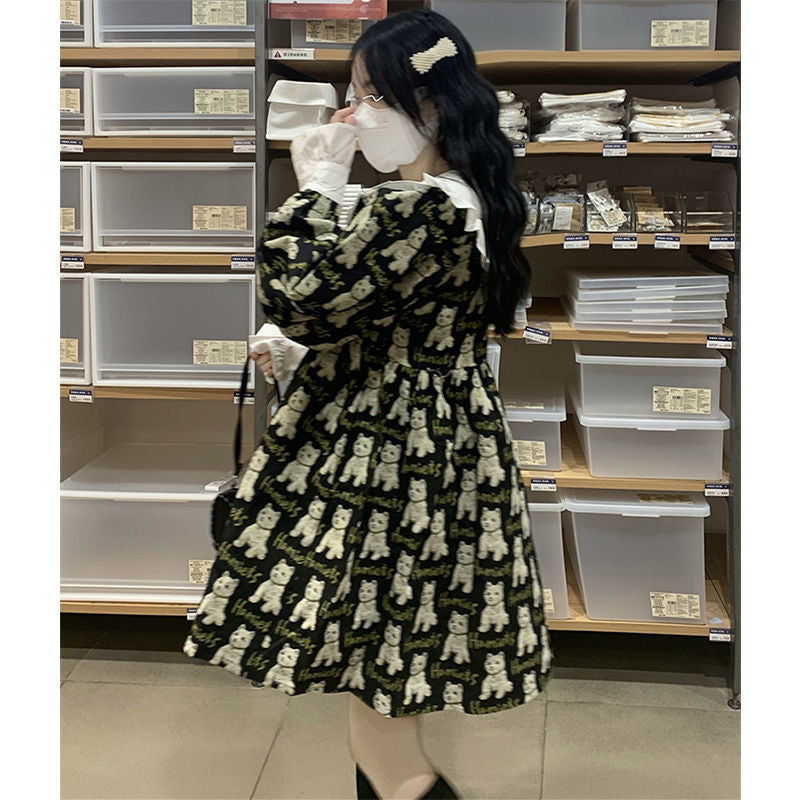 Cat Print Dress