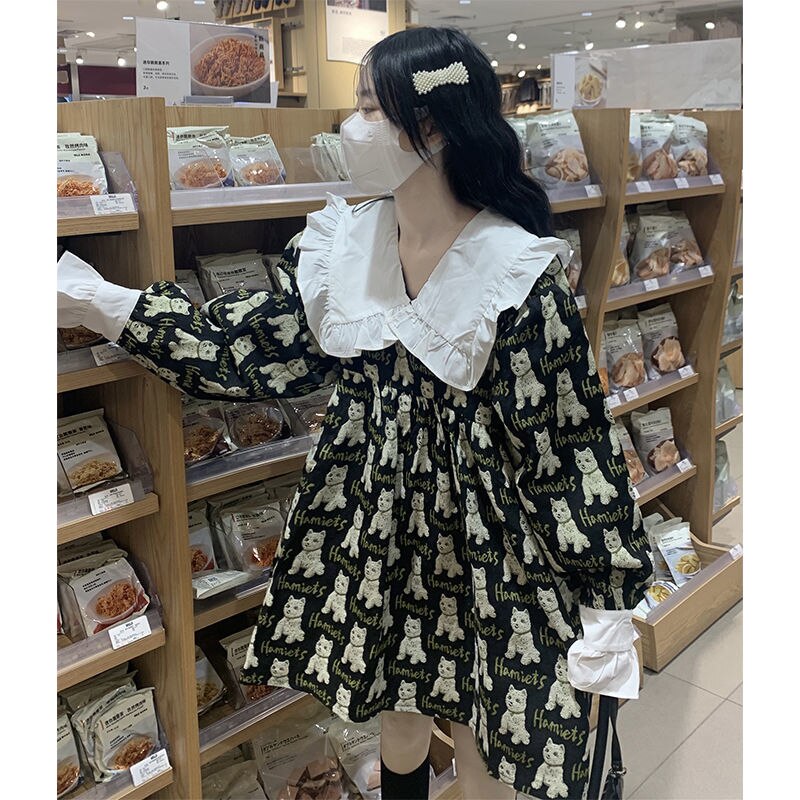 Cat Print Dress