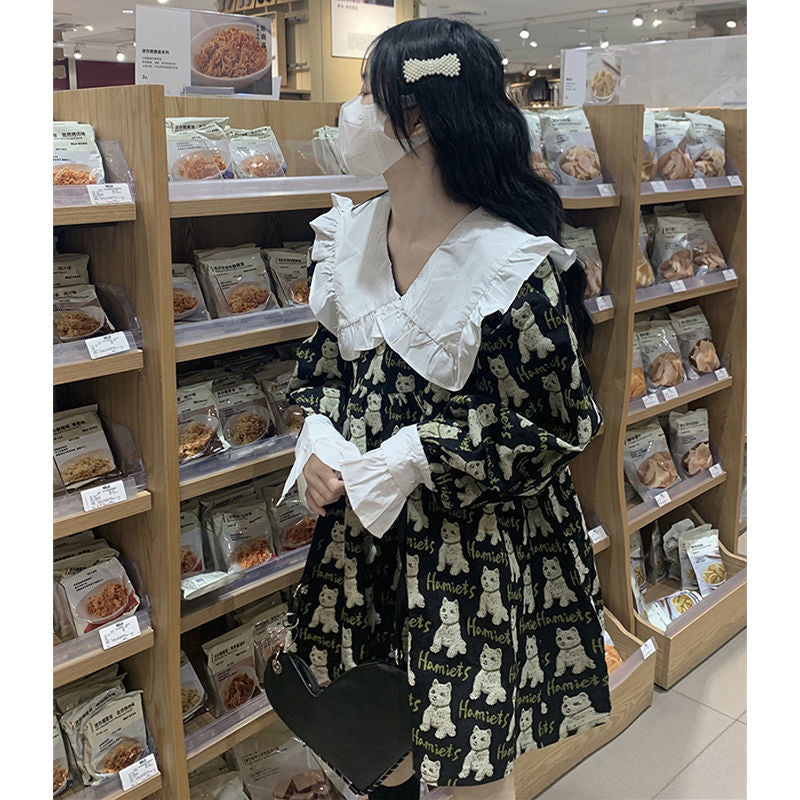 Cat Print Dress