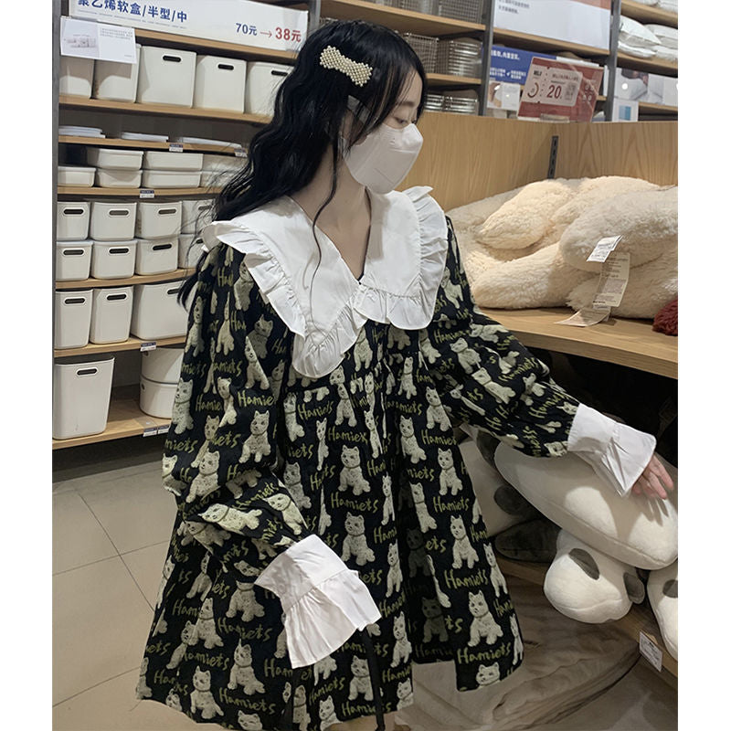 Cat Print Dress