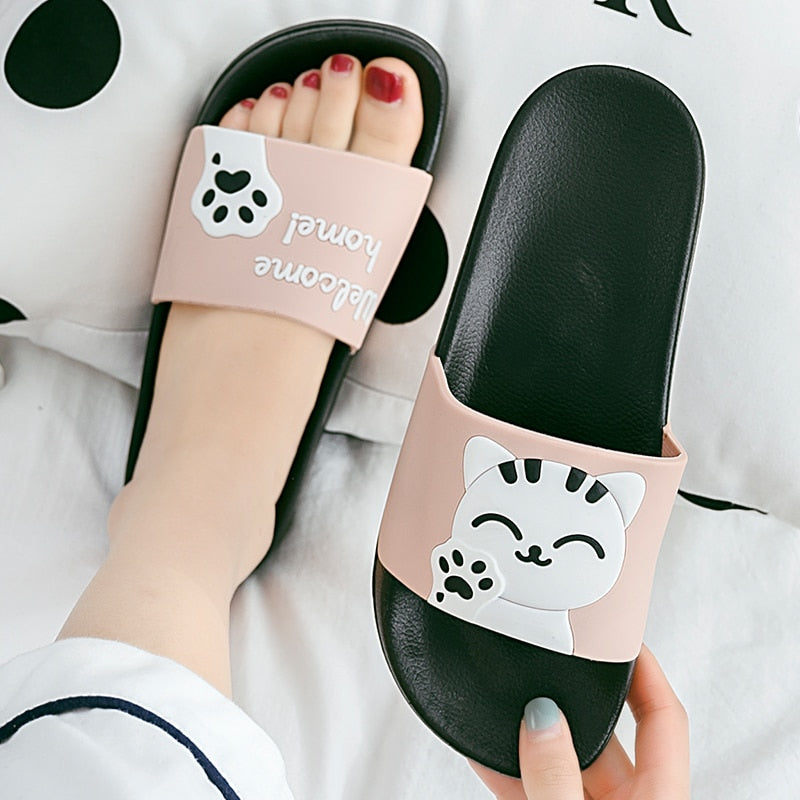 Cat Print Slippers