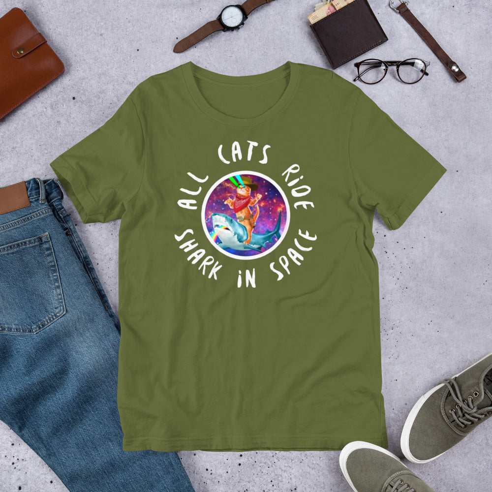 Cat Riding Shark shirt