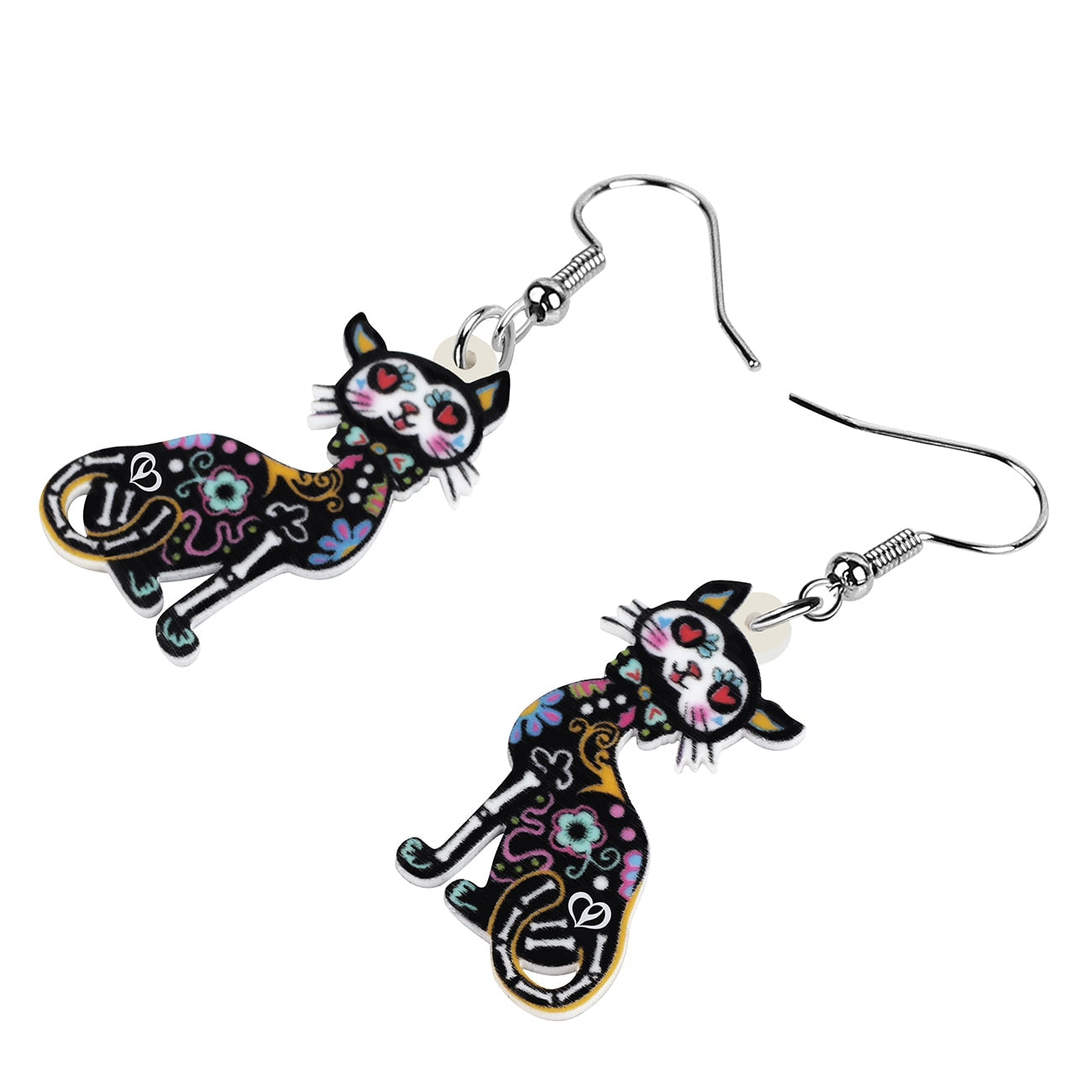 Cat Skeleton Earrings