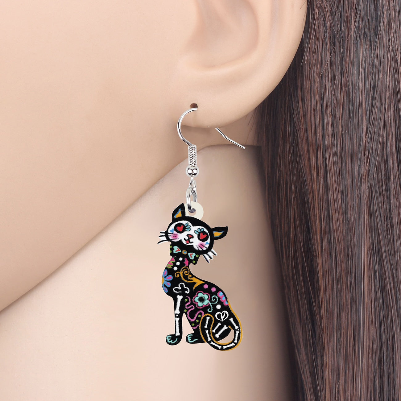 Cat Skeleton Earrings