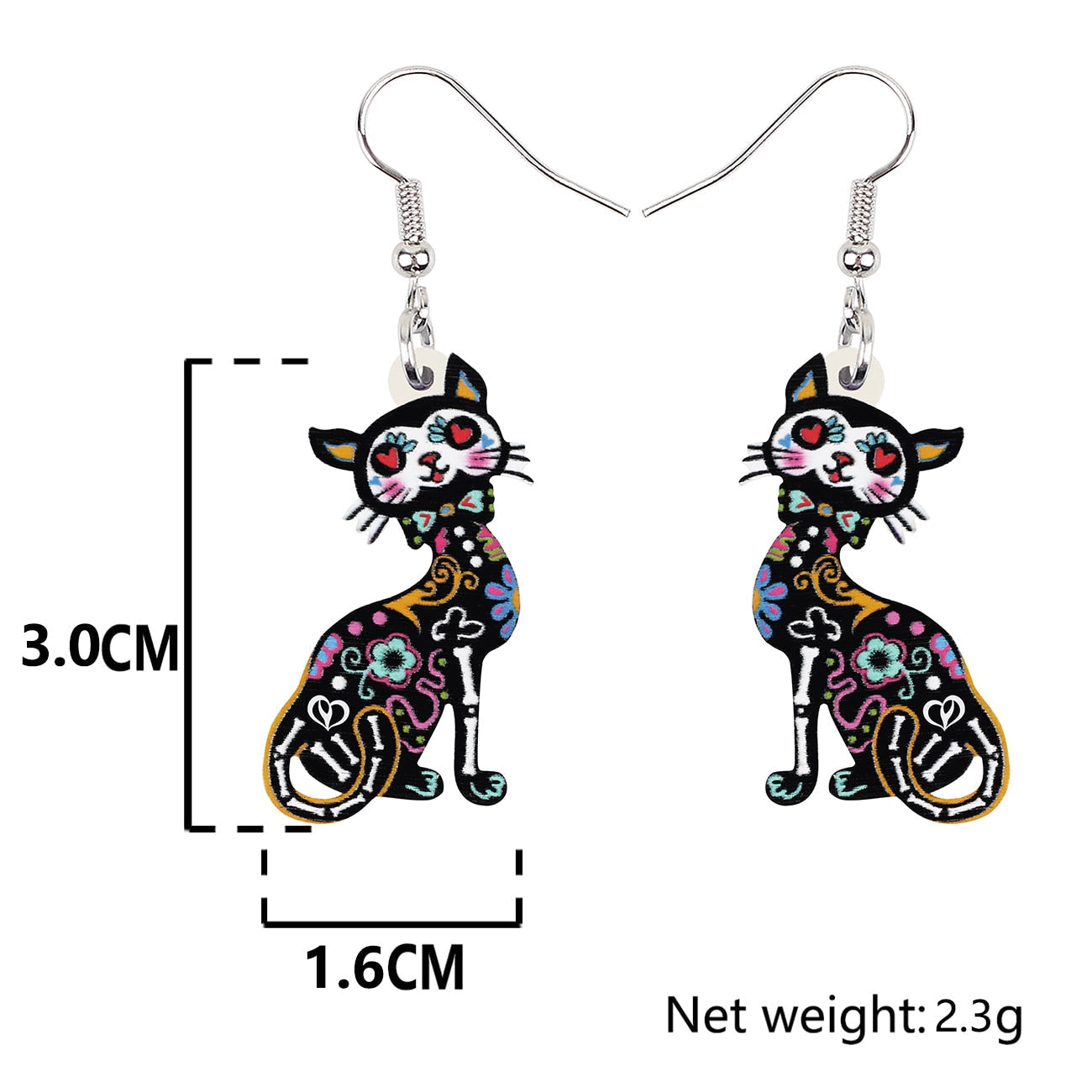 Cat Skeleton Earrings