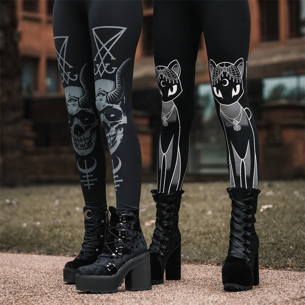 Cat Skull Leggings