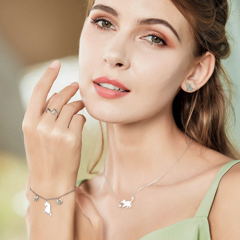 Cat Sterling Silver Necklace