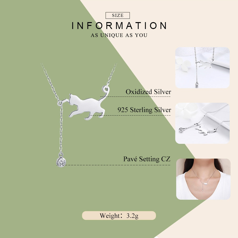 Cat Sterling Silver Necklace