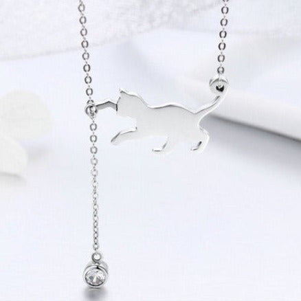Cat Sterling Silver Necklace