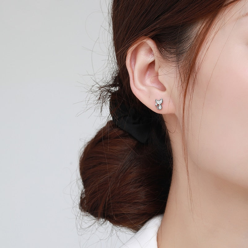 Cat Stud Earrings