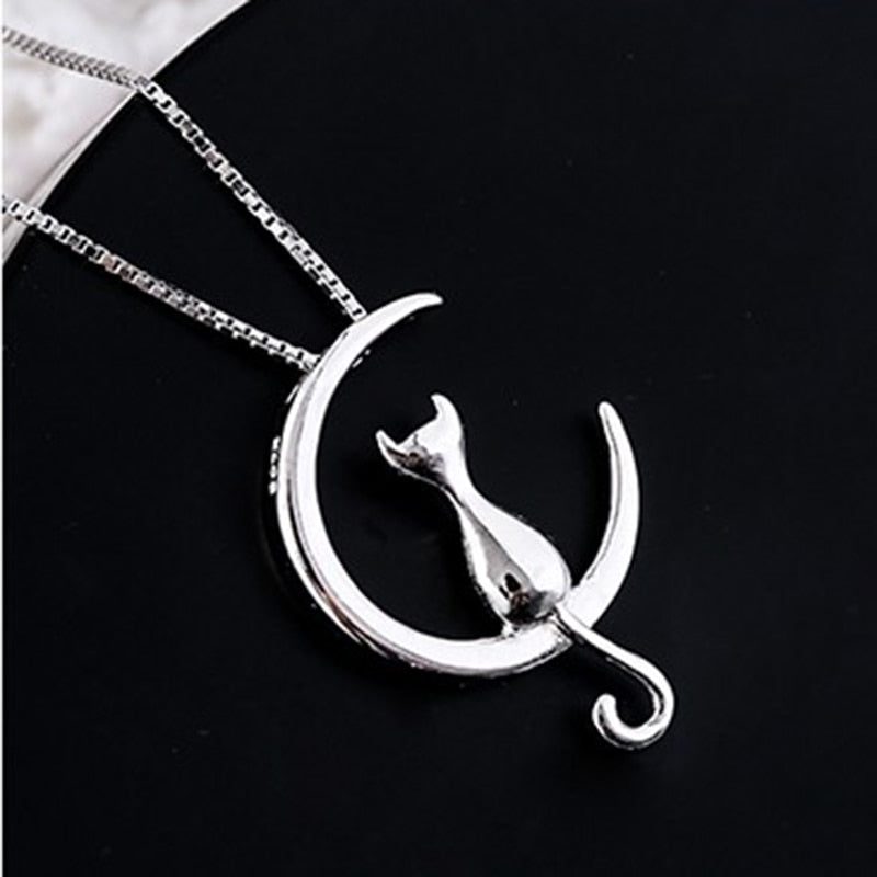 Cat Tail Moon Necklace