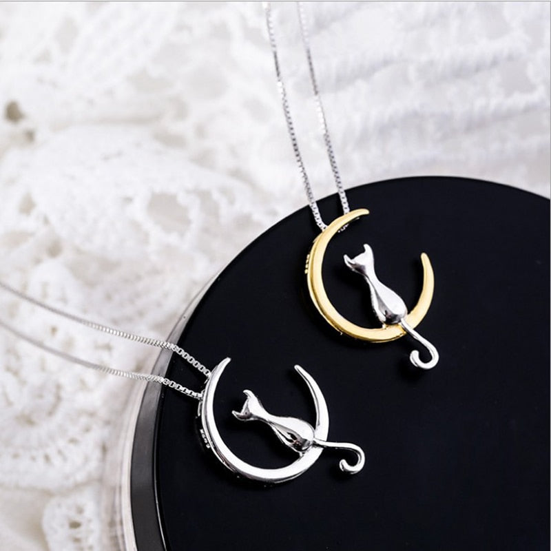 Cat Tail Moon Necklace