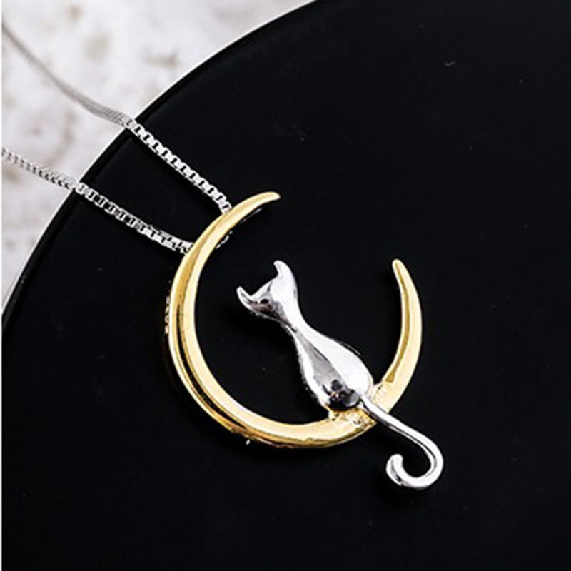 Cat Tail Moon Necklace
