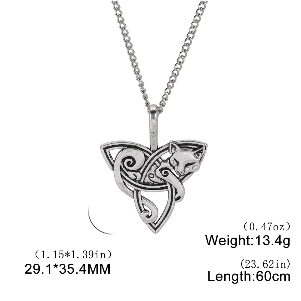 Cat Triquetra Necklace