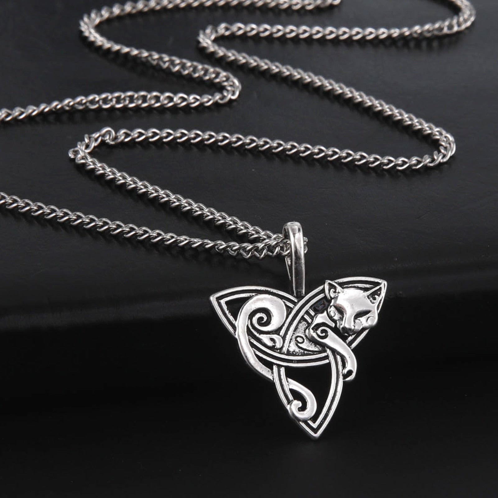 Cat Triquetra Necklace