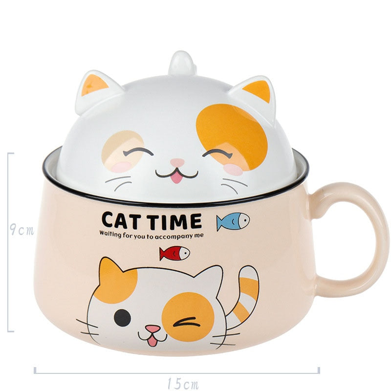 Ceramic Cat Bowl Mug
