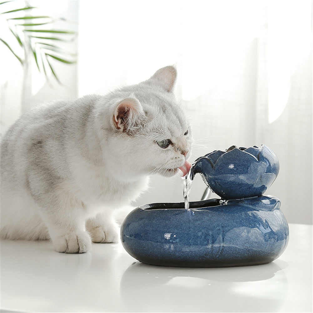 Ceramic Cat Water Fountain