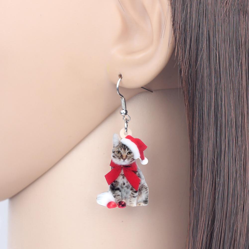Christmas Cat Earrings