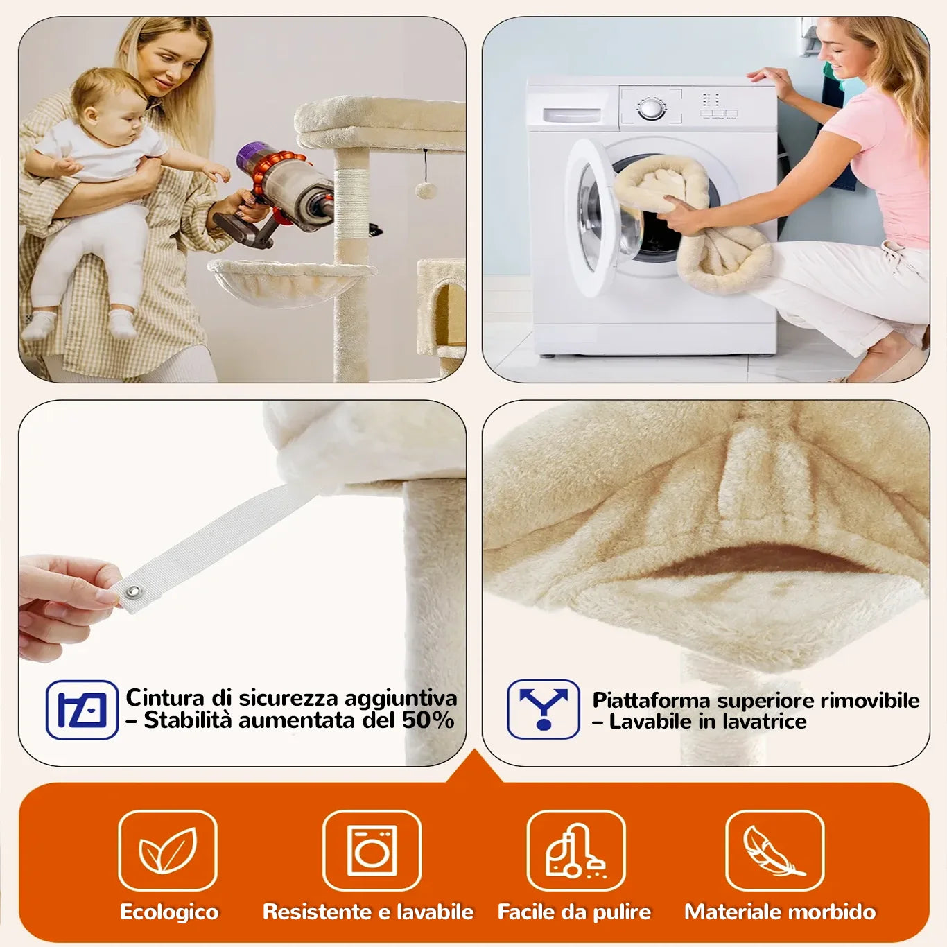 Tiragraffi ClimbLux™ con piattaforma removibile e lavabile in lavatrice