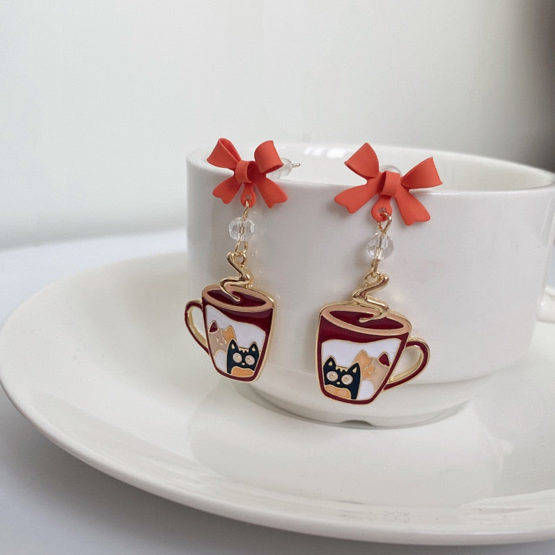 Coffee Cat Earrings