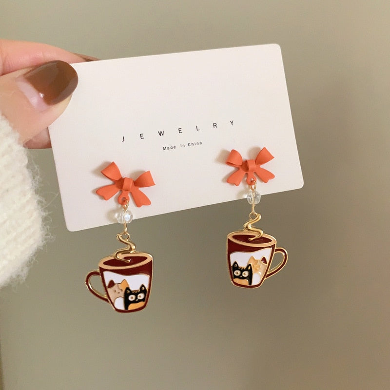 Coffee Cat Earrings