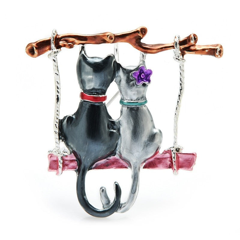 Couple Cat Brooch