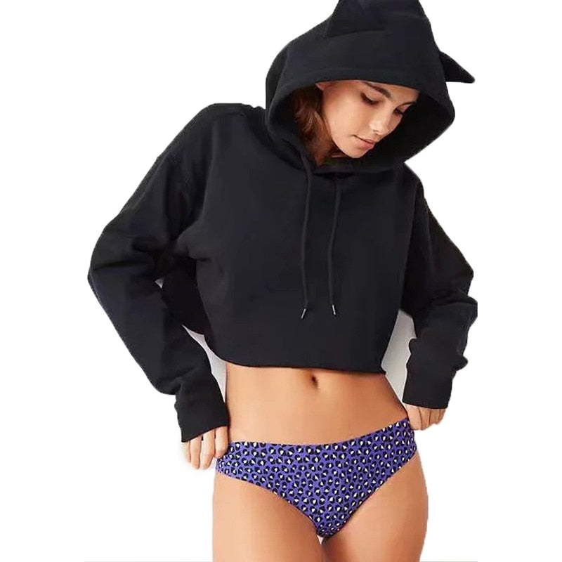 Crop Top Cat ear Hoodie